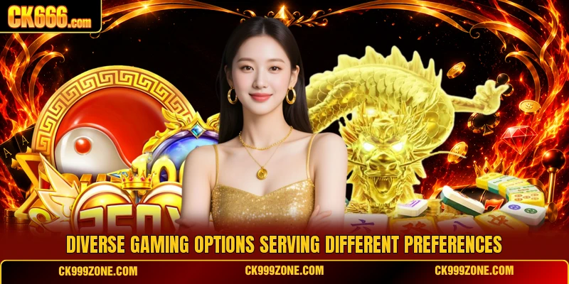 Diverse gaming options serving different preferences