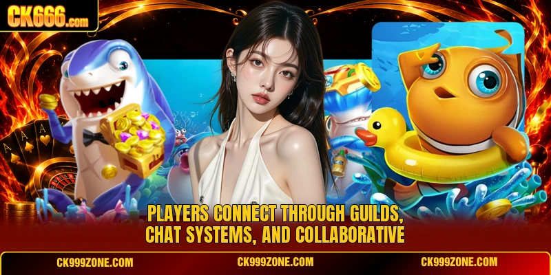 Players connect through guilds, chat systems, and collaborative
